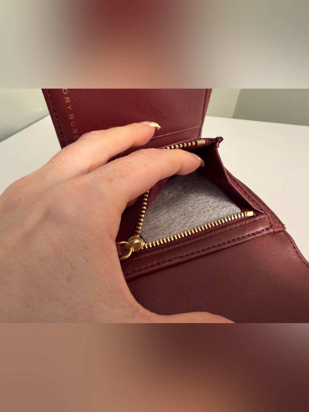 Tory Burch Quilted Leather Crossbody and Mini Wallet in Burgundy - Picture 16 of 16